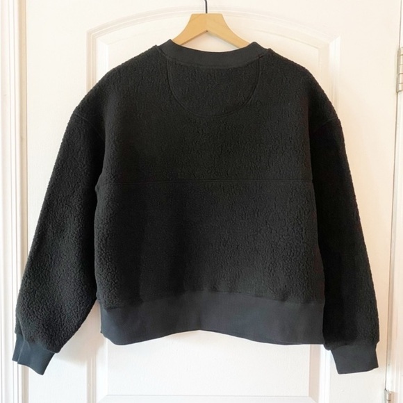 EVERLANE The ReNew Black Fleece Sherpa Crewneck Sweatshirt NWT - Picture 6 of 10